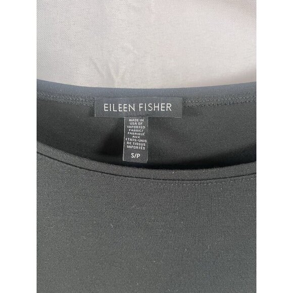 Eileen Fisher T-Shirt Dress Black 3/4 Sleeve A-Line Size Small - Picture 2 of 7